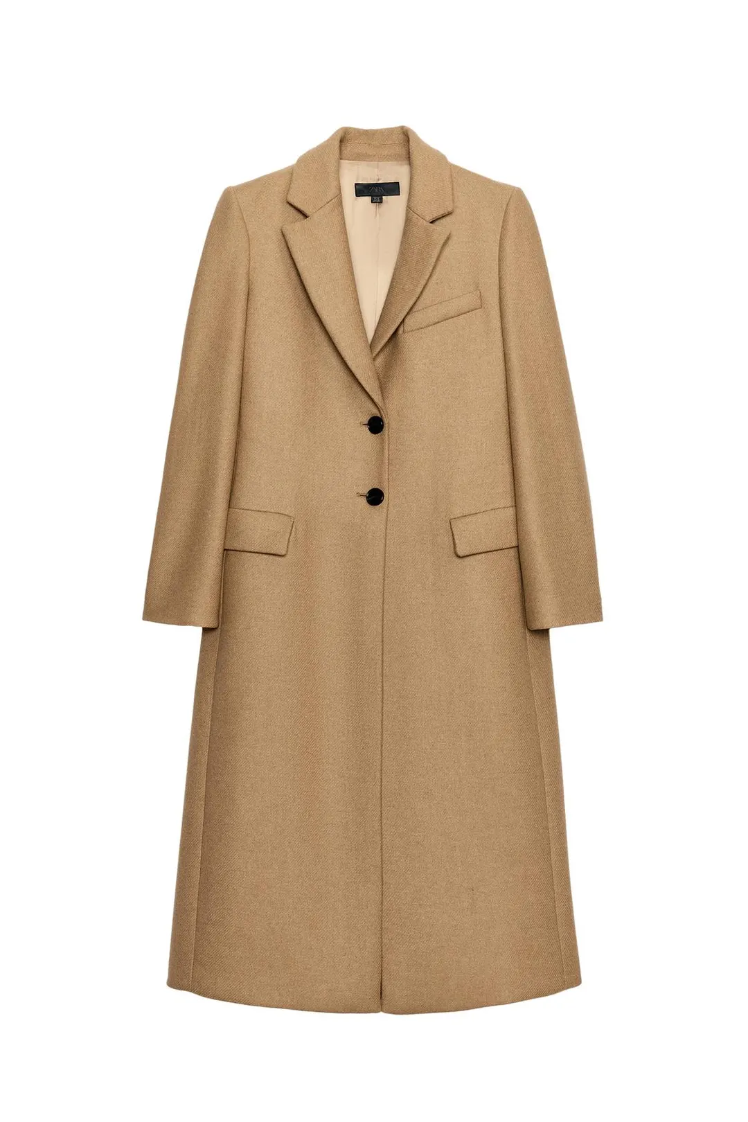 Пальто длинное приталенное из смесовой шерсти, Zara