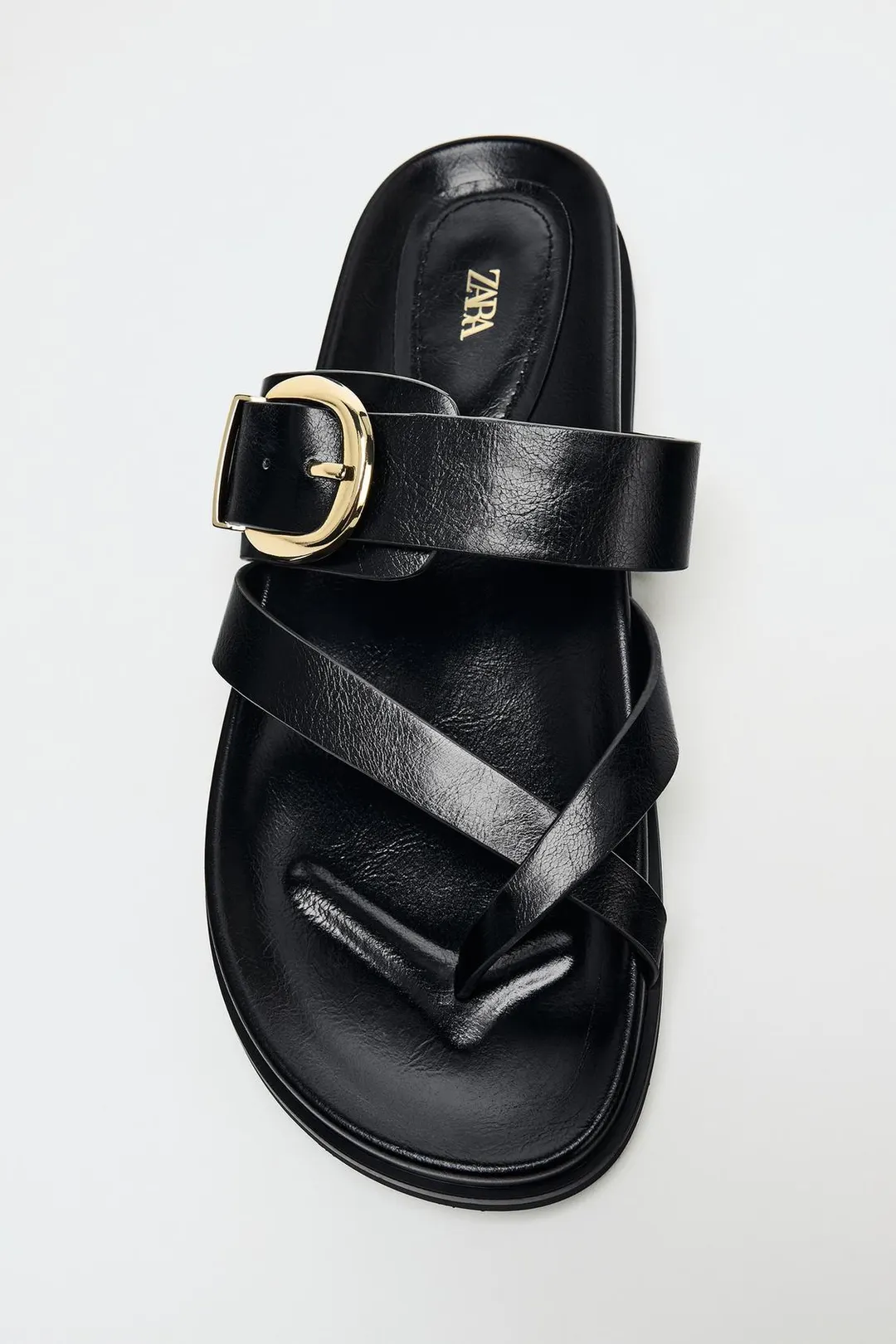 Сандалии без каблука с пряжками, Zara