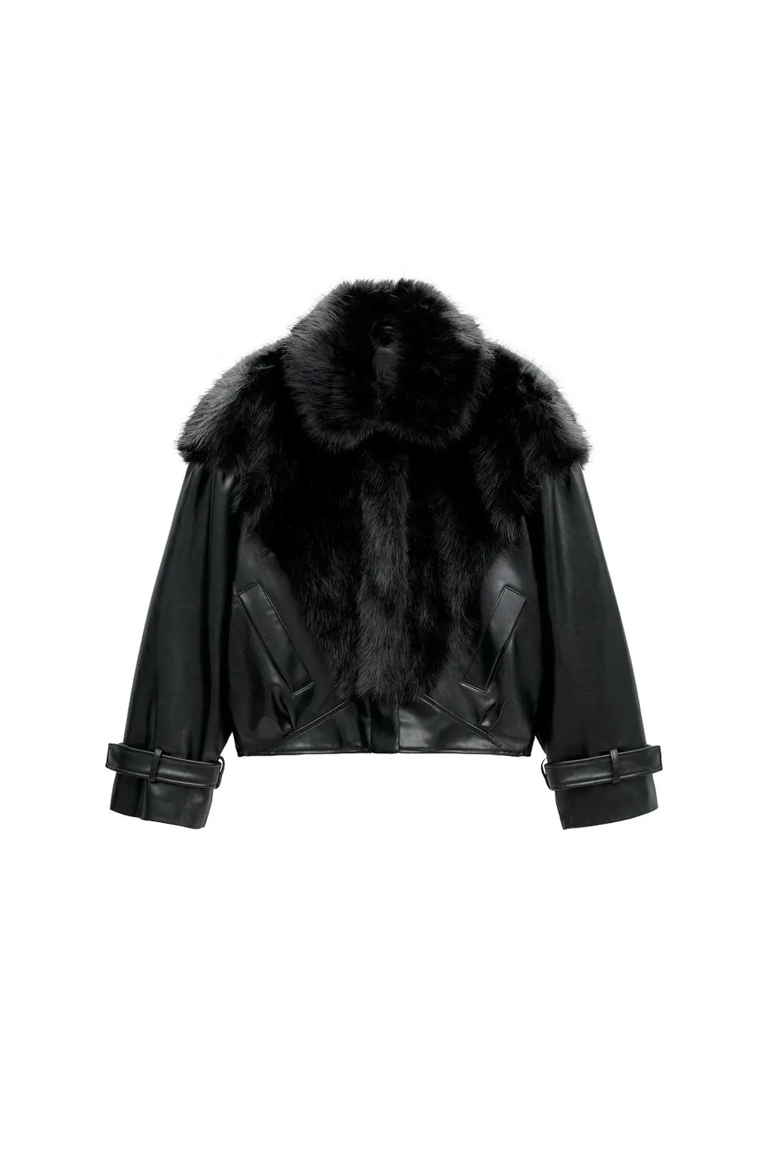 Комбинированная куртка из искусственного меха, Zara