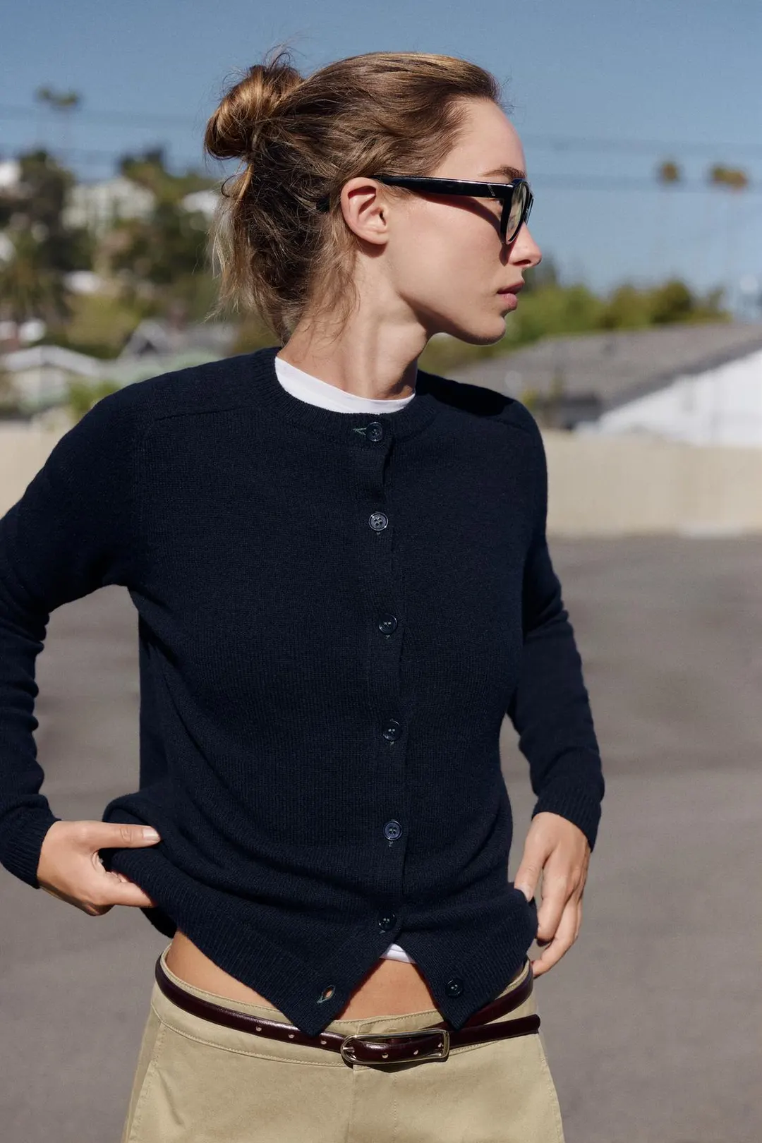 Однотонный кардиган из 100% шерсти, Zara