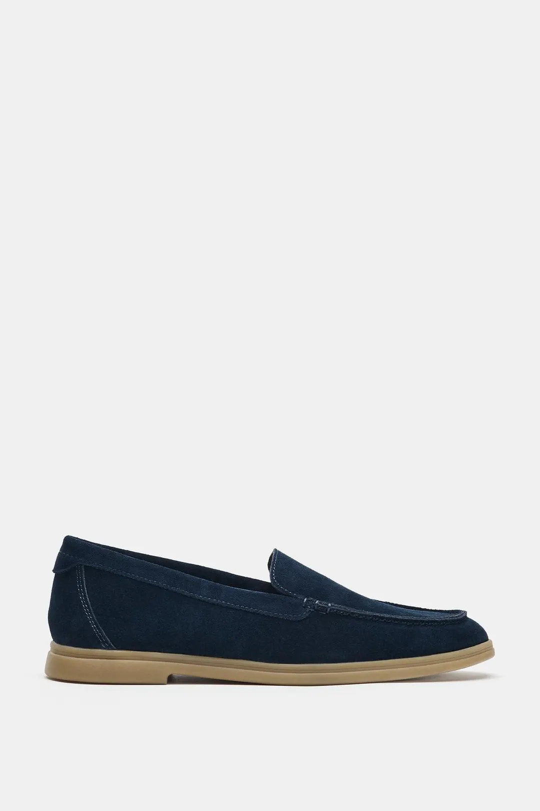 Лоферы без каблука из спилка, Zara