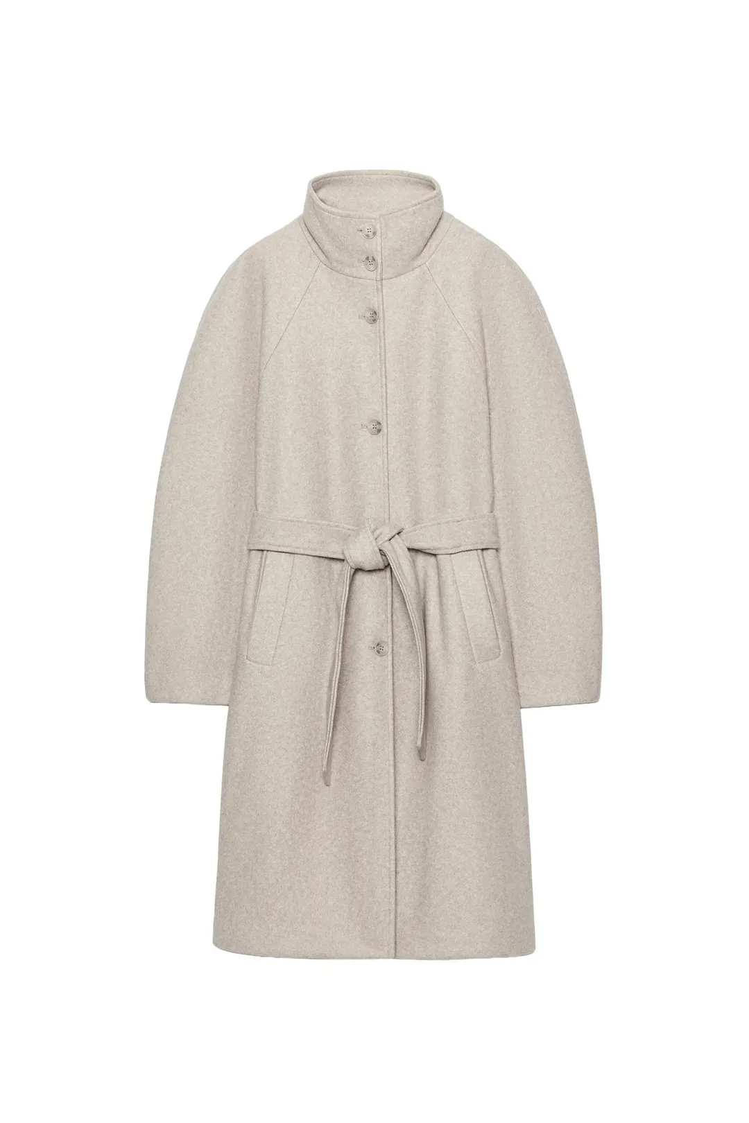 Пальто под шерсть с поясом, Zara