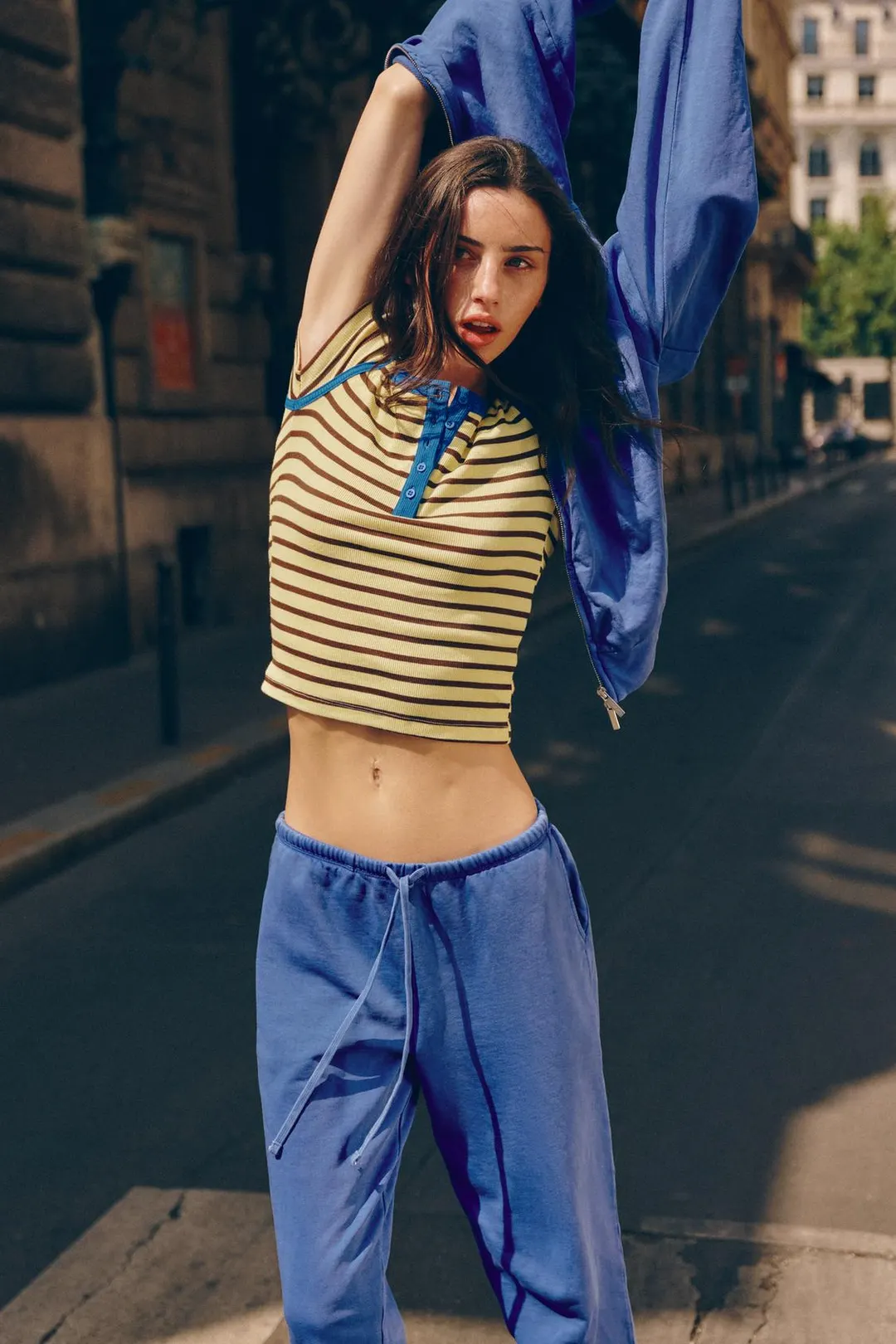 Футболка в рубчик в полоску, Zara