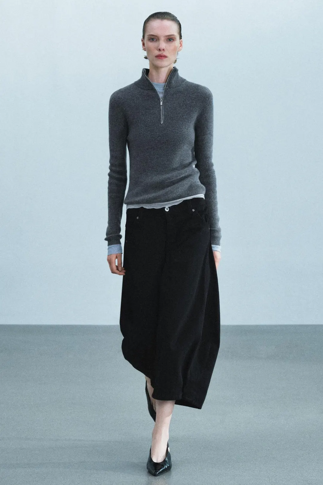 Джинсовые бермуды ZW Collection морковного кроя со средней посадкой, Zara