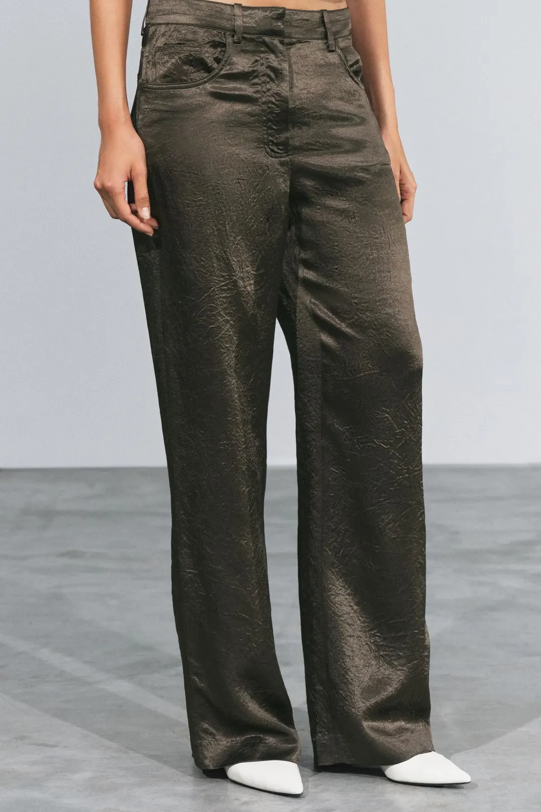 Брюки атласные ZW Collection, Zara