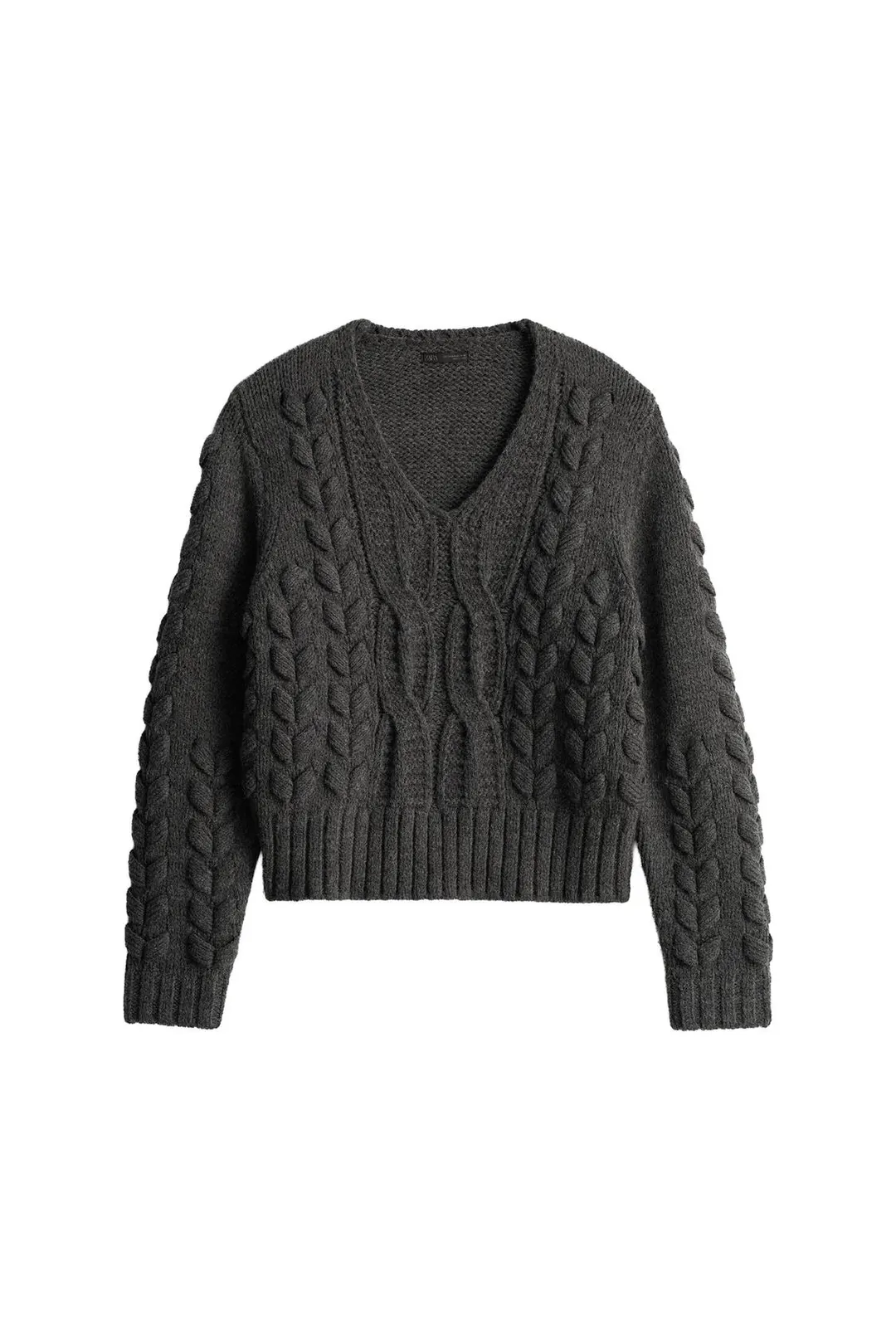 Укороченный джемпер фактурной вязки, Zara