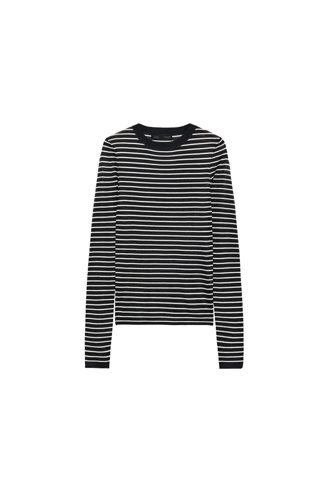 Свитер тонкой вязки в полоску, Zara