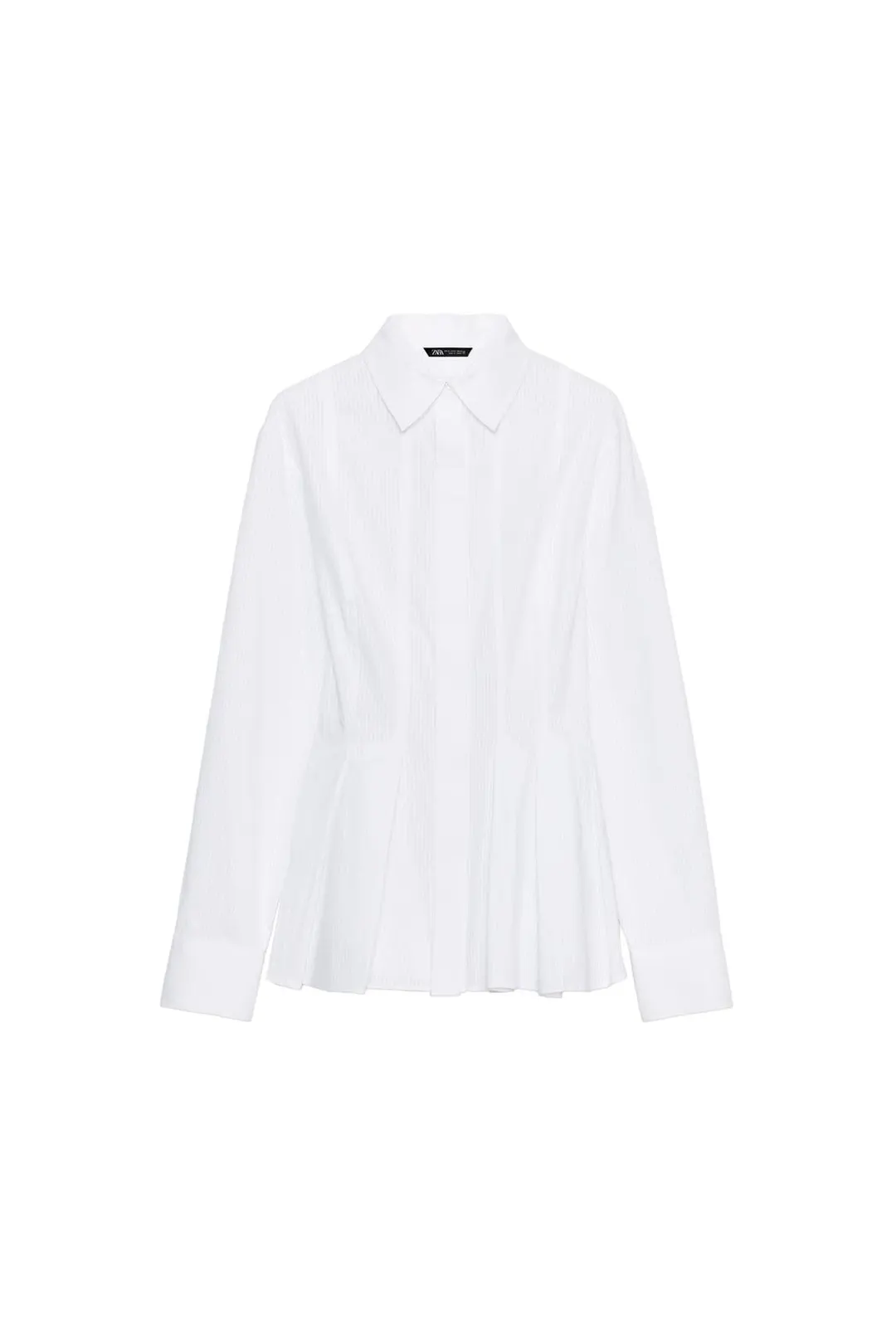 Рубашка из поплина со складками, Zara
