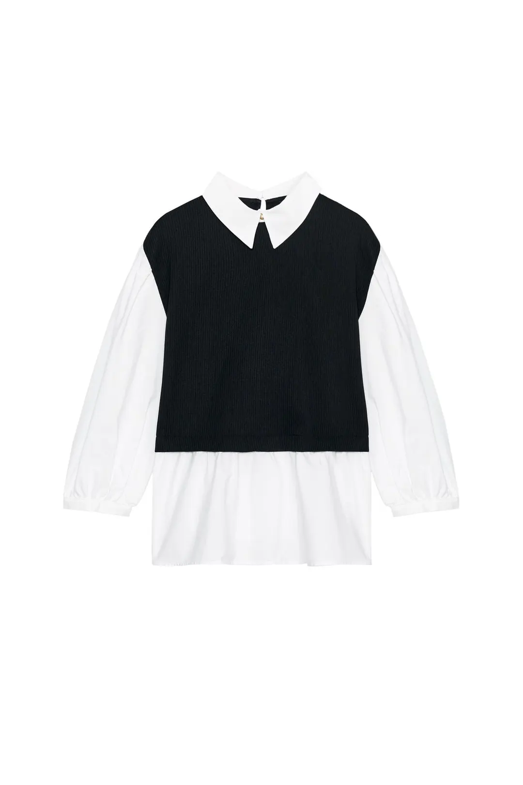 Комбинированная рубашка из поплина, Zara