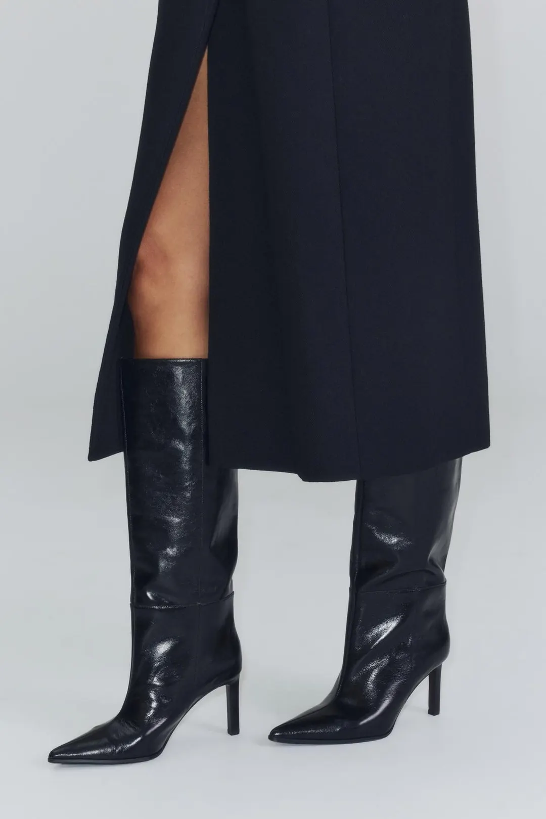 Кожаные сапоги на каблуке, Zara
