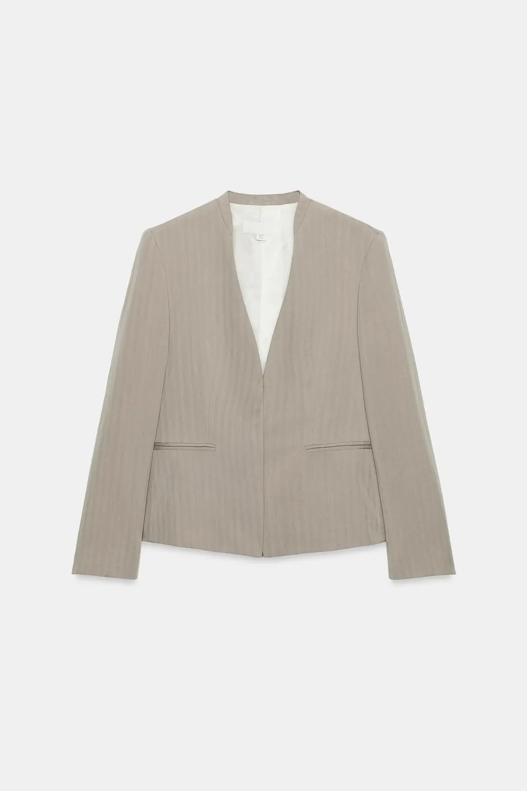 Блейзер приталенный без воротника, Zara