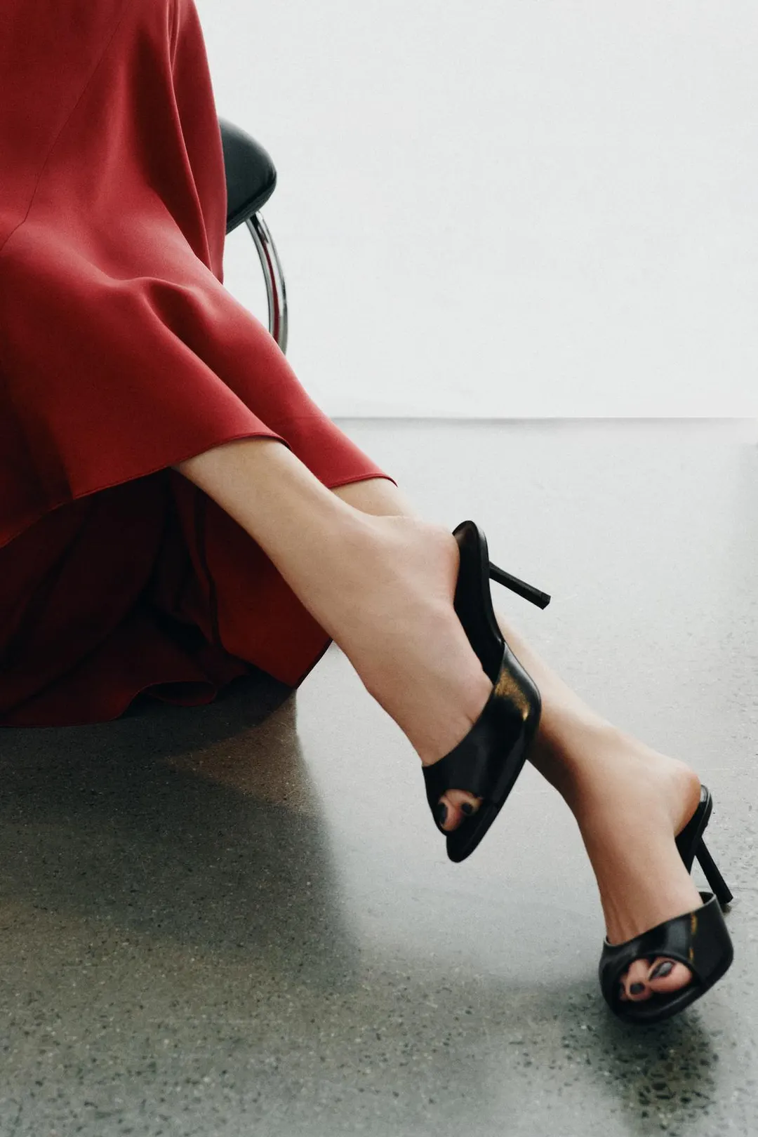 Мюли из кожи на каблуке, Zara