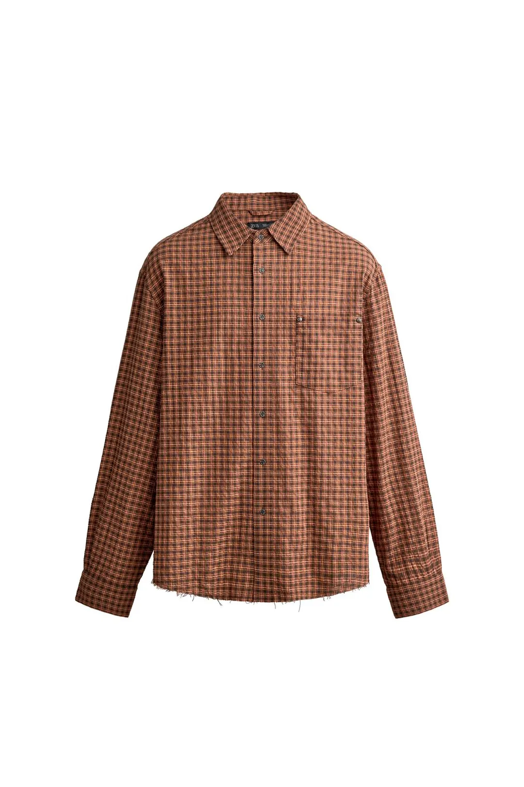 Рубашка свободного кроя в клетку, Zara