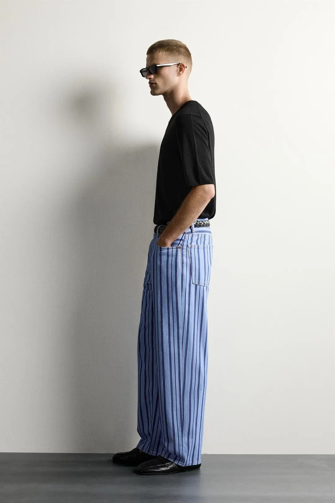Брюки прямого кроя в полоску, Zara