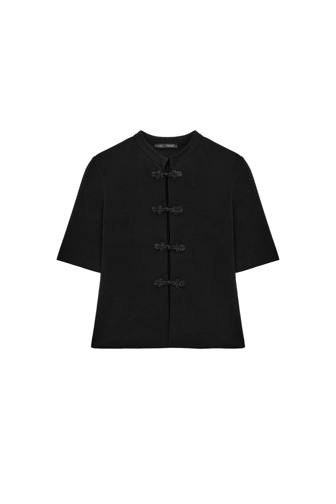 Топ с короткими рукавами и узелковой застежкой, Zara