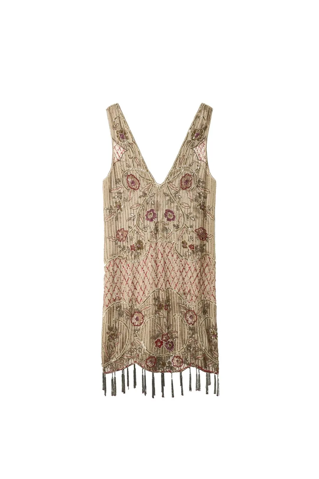 Платье с бисером, пайетками и бахромой Limited Edition, Zara