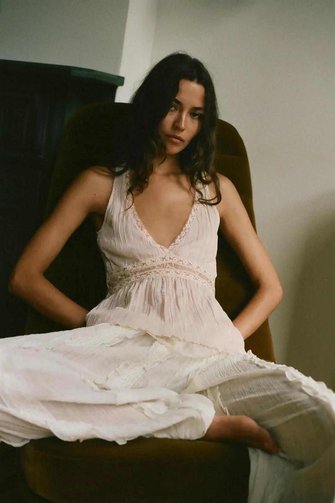 Брюки саруэл комбинированные, Zara