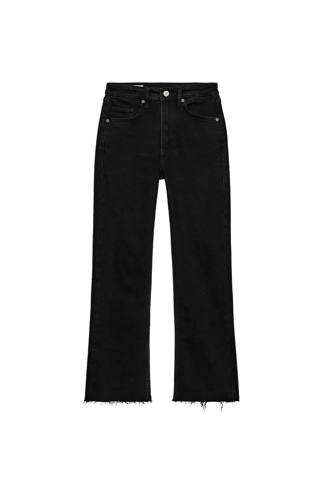 Укороченные расклешенные джинсы с высокой посадкой TRF, Zara