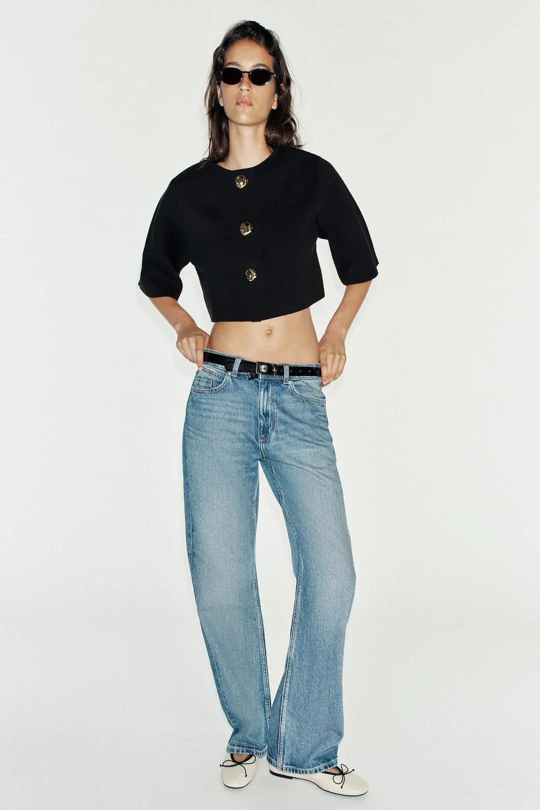 Укороченный вязаный кардиган, Zara