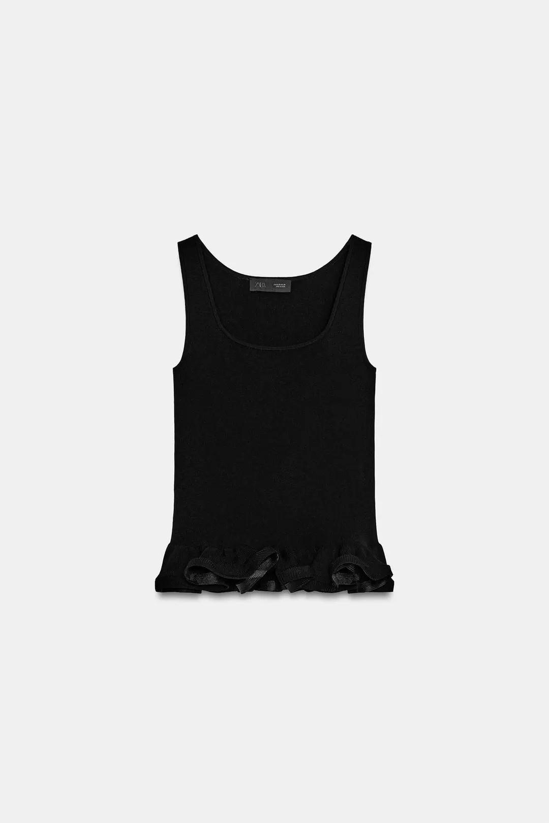 Топ трикотажный с волнистым низом, Zara