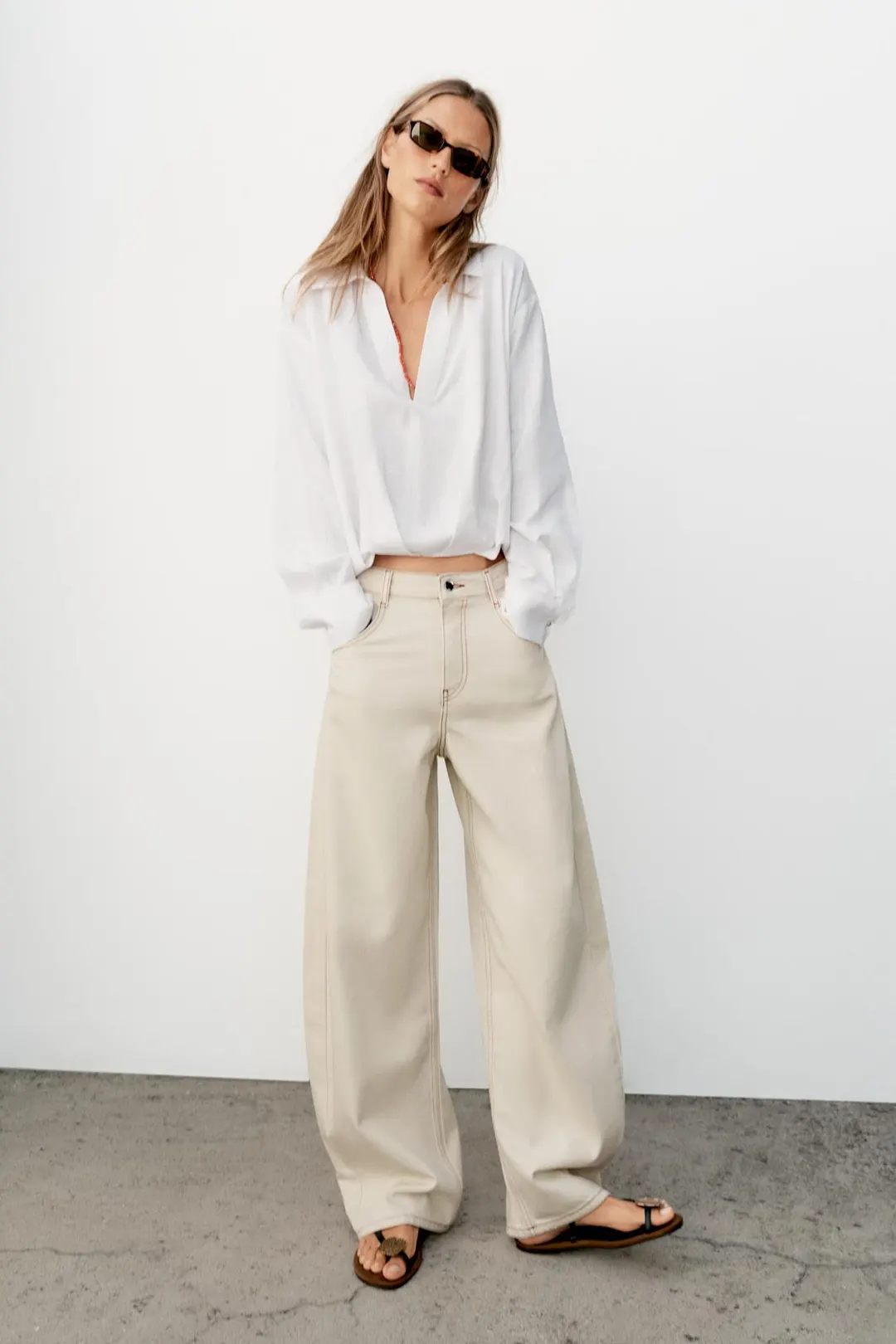 Джинсы силуэта barrel со средней посадкой Z1975, Zara