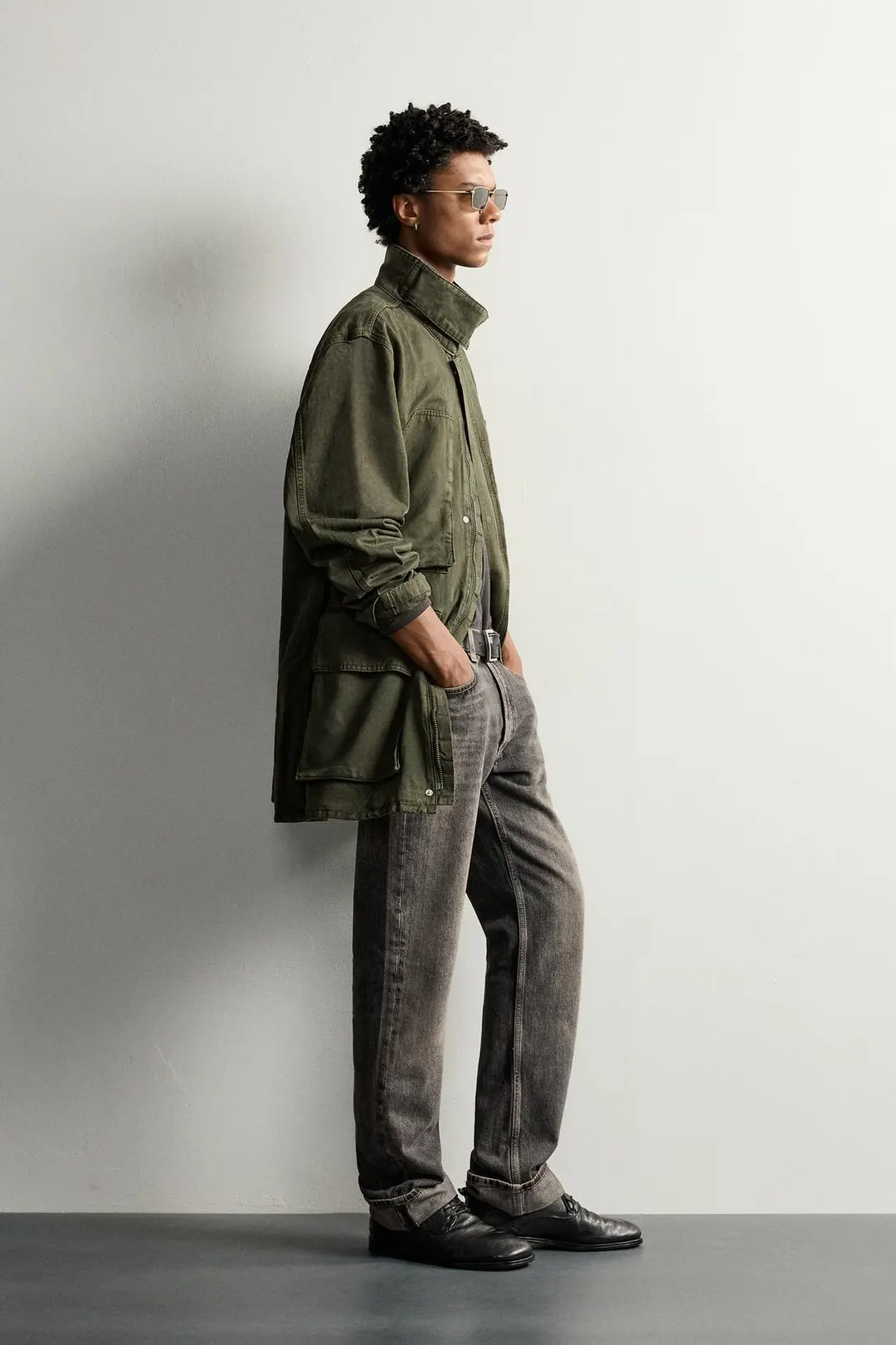 Парка из лиоцелла и хлопка с эффектом стирки, Zara