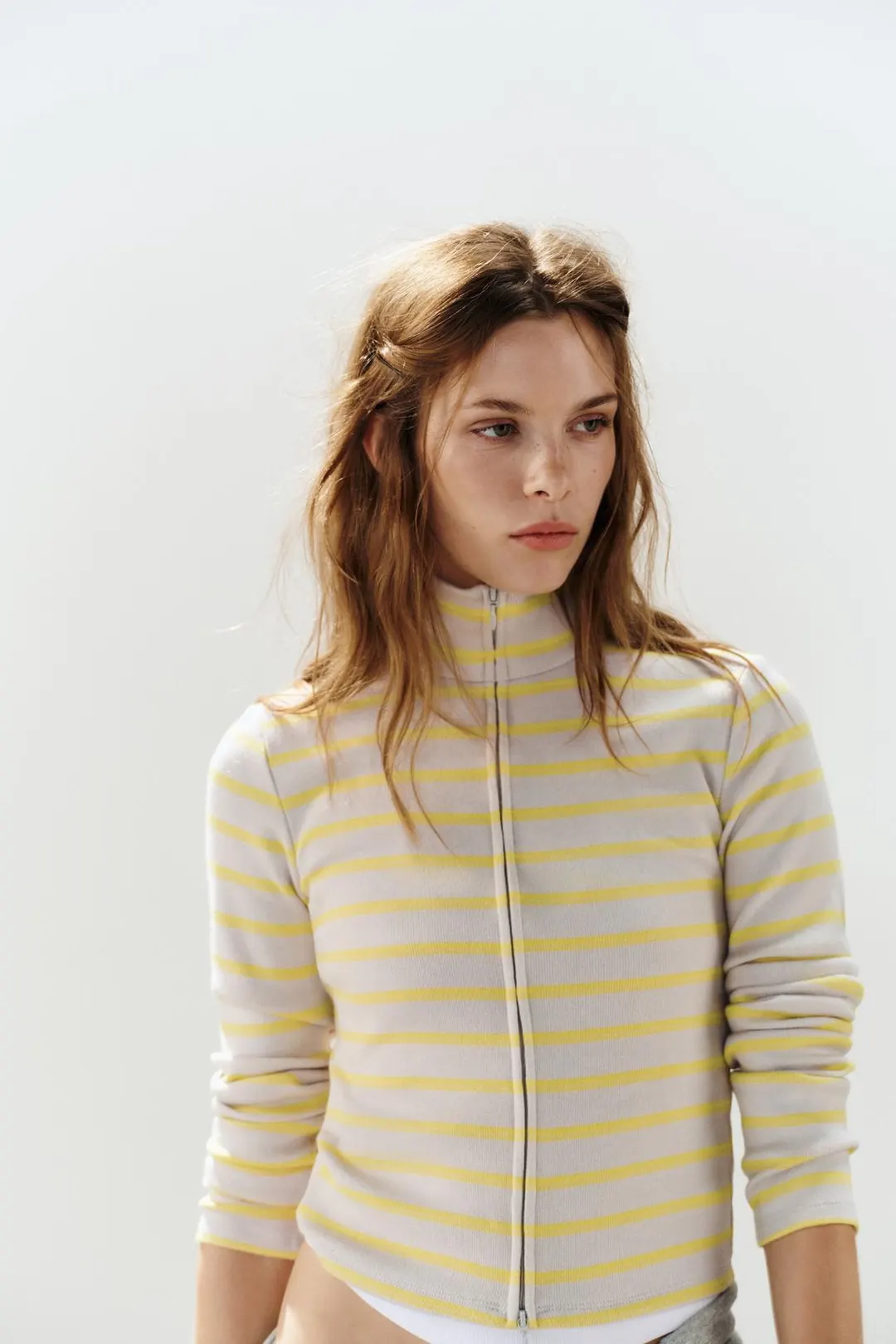 Куртка в полоску на молнии, Zara