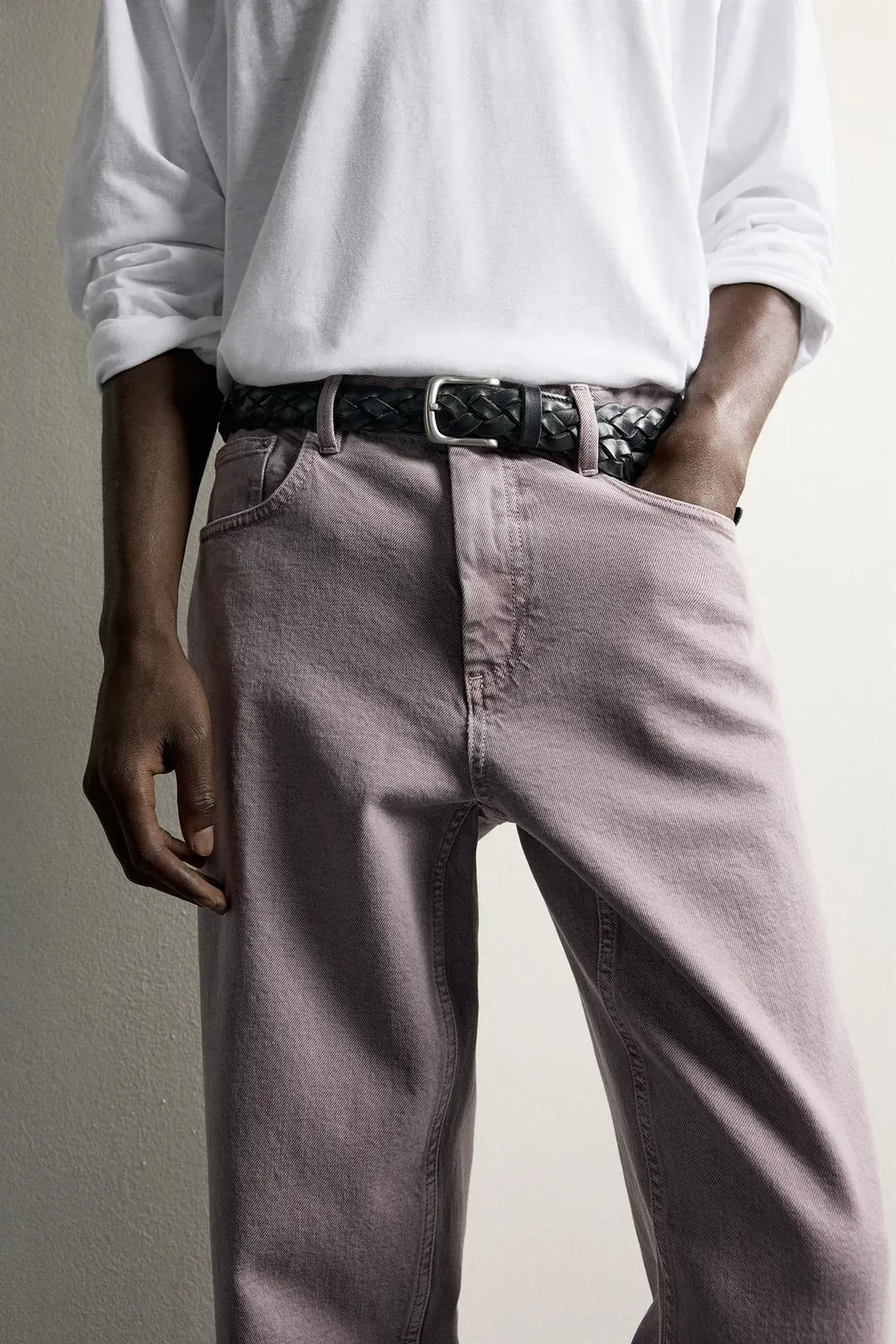Брюки прямого кроя с эффектом стирки, Zara