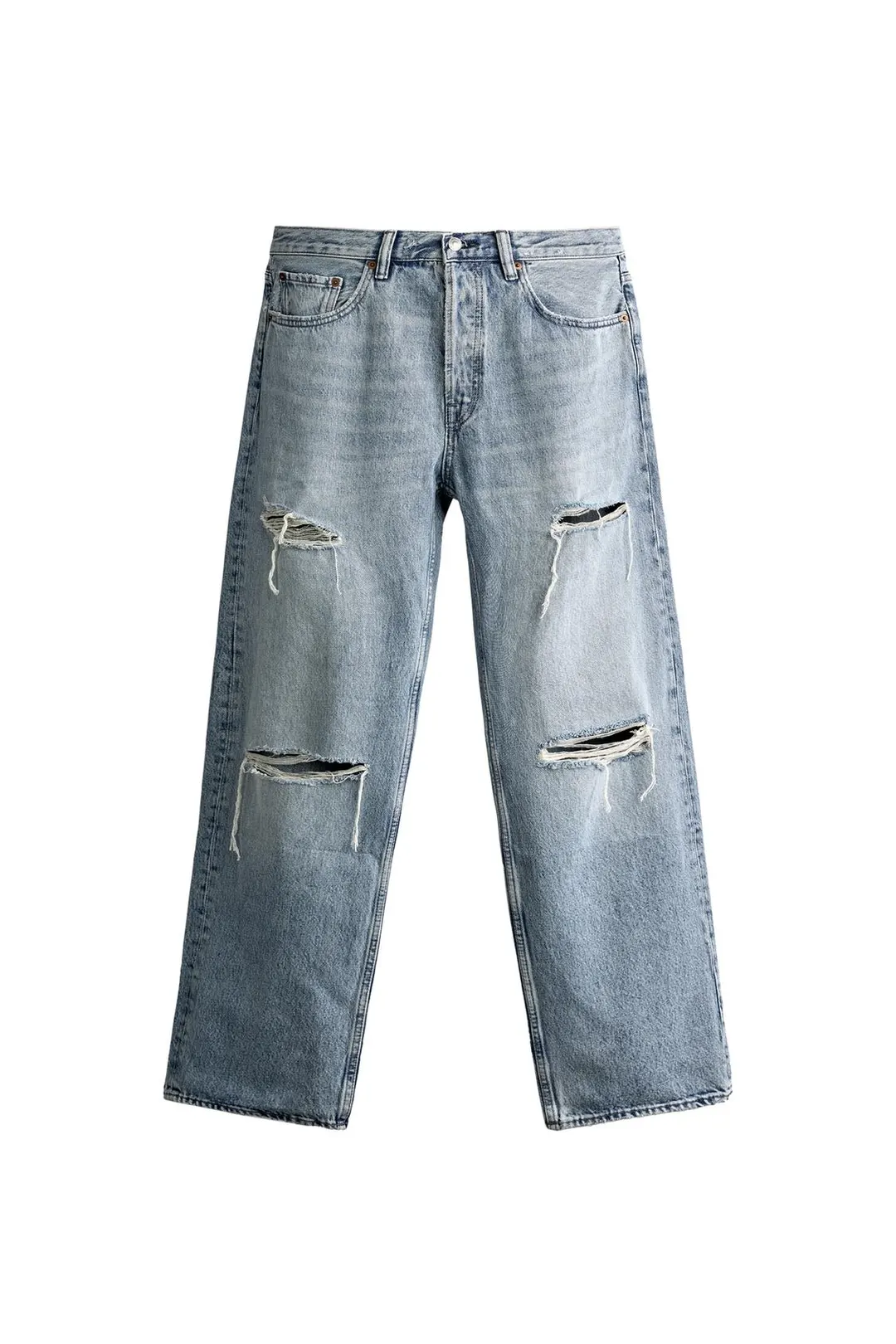Рваные джинсы прямого кроя, Zara
