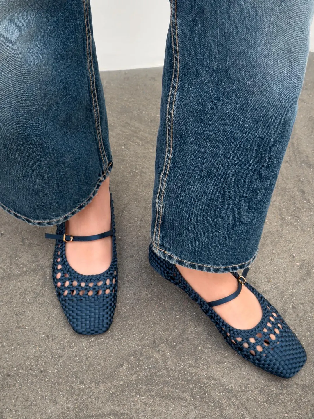 Плетеные балетки с пряжкой, Zara