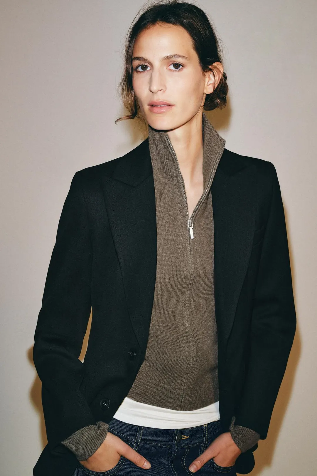 Куртка на молнии из 100% шерсти, Zara