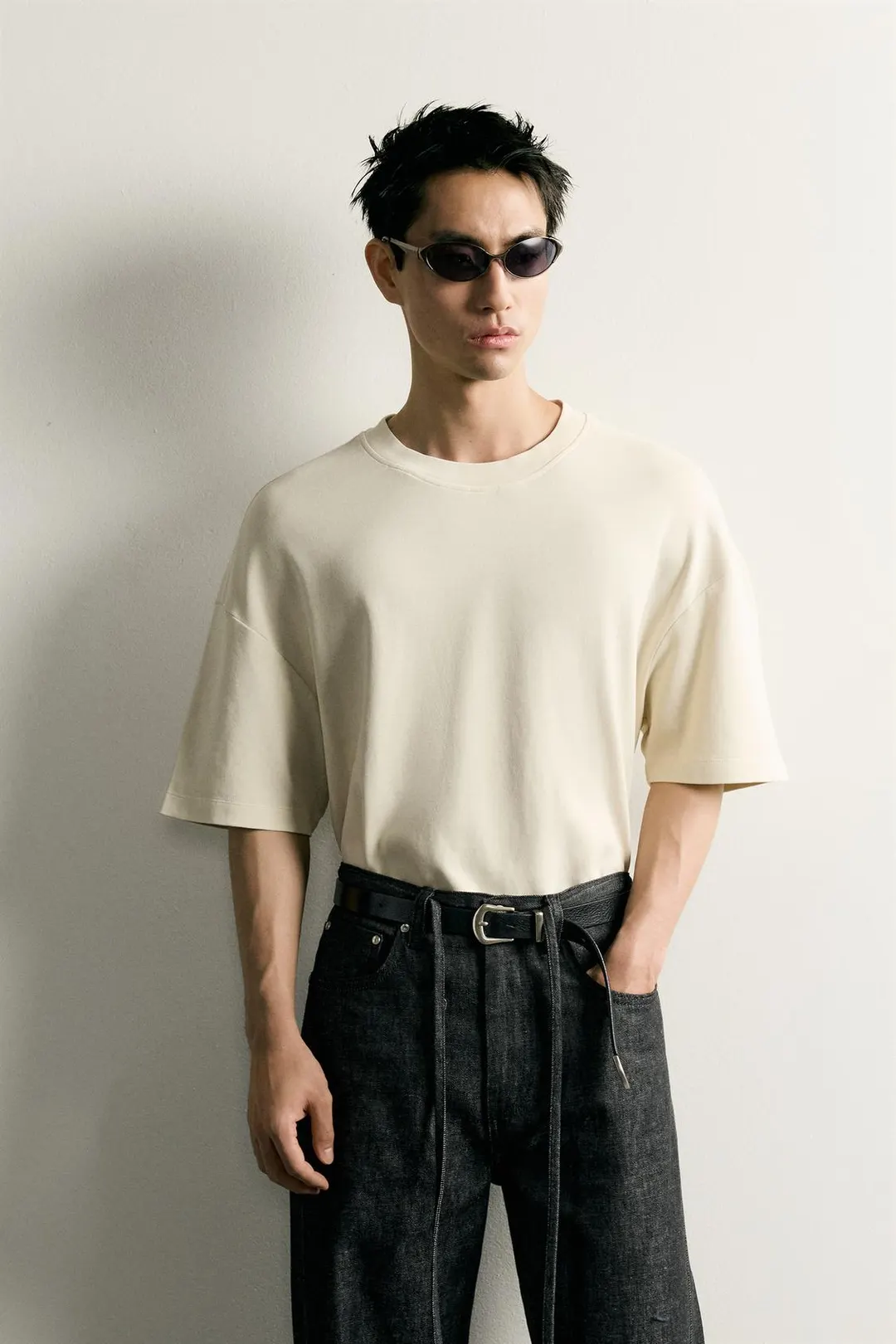 Базовая футболка свободного кроя с эффектом стирки, Zara