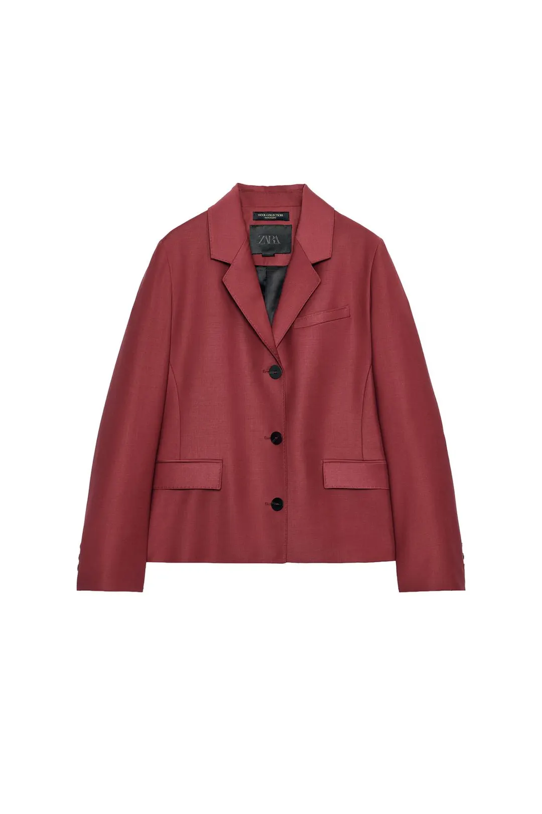 Блейзер ZW Collection прямого кроя из смесовой шерсти, Zara