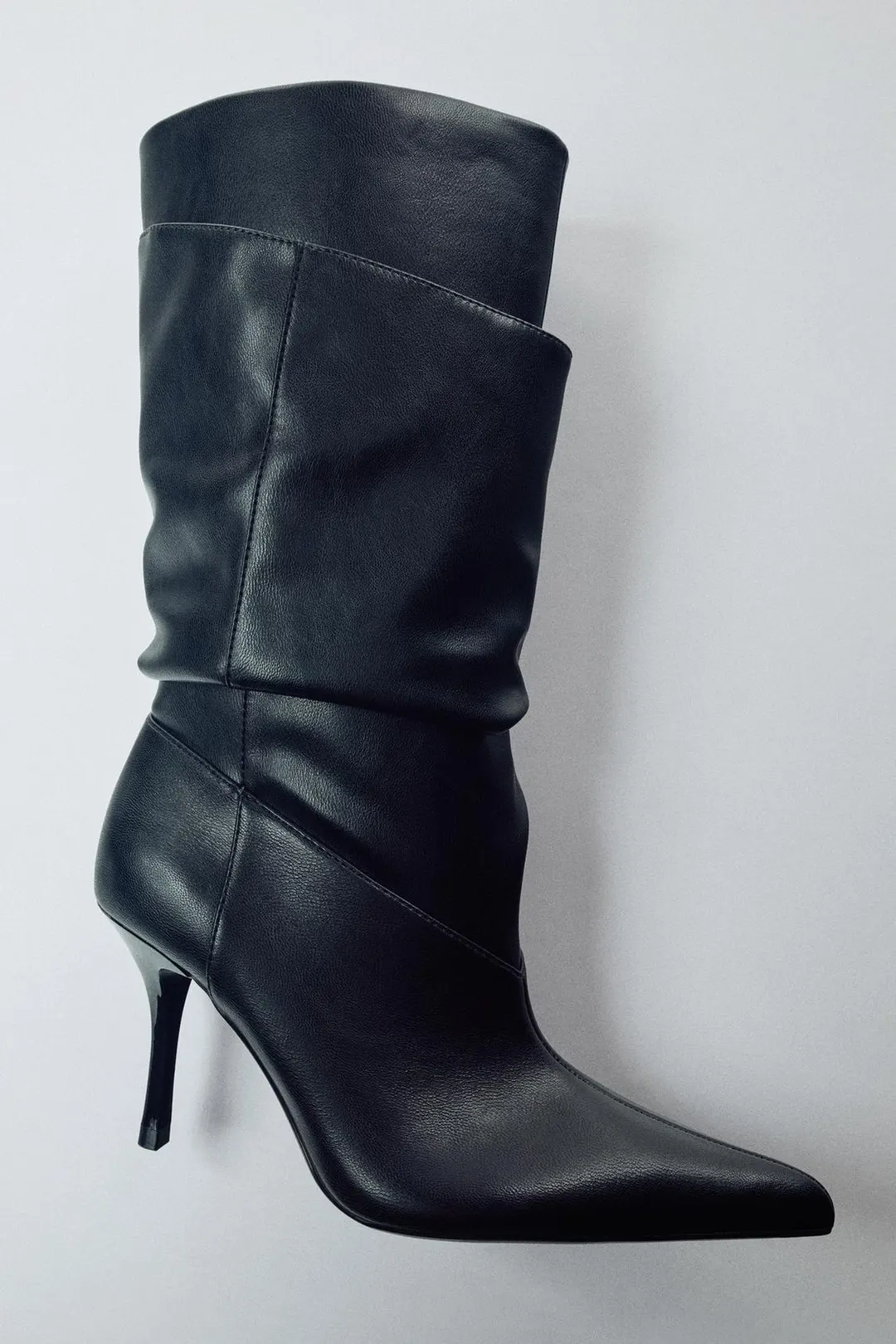 Сапоги на каблуке со сборками, Zara