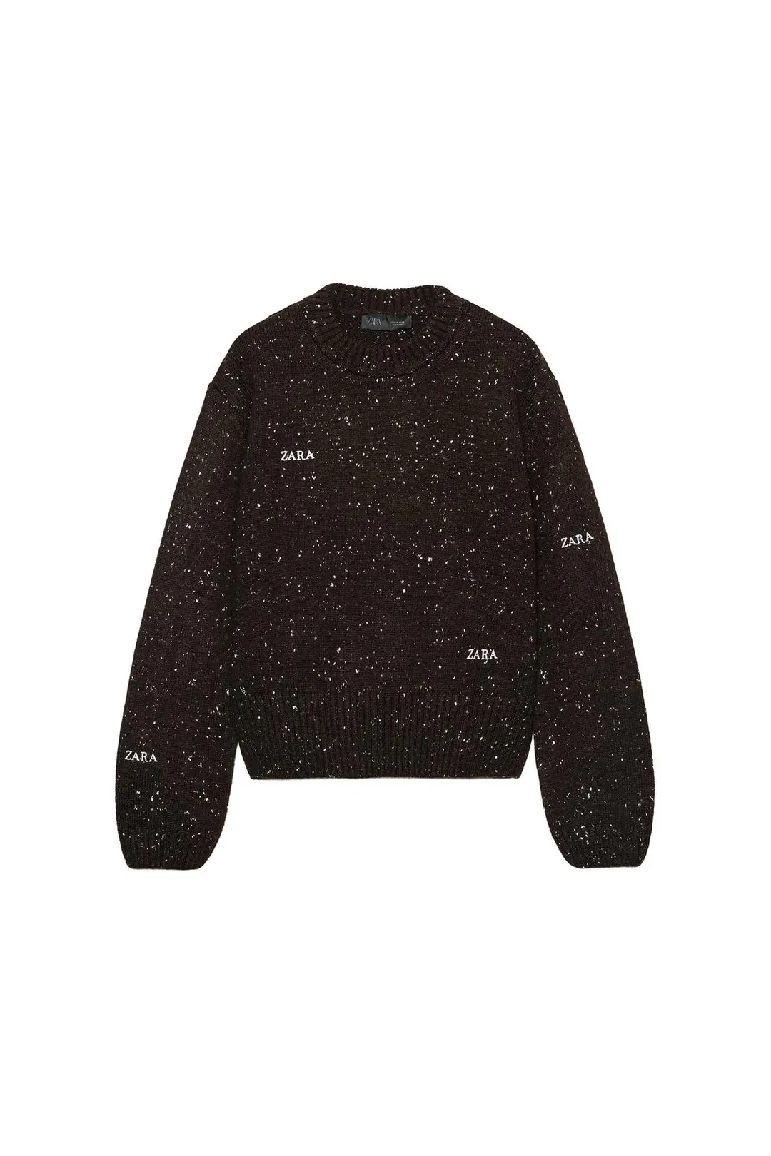 Вязаный свитер с вышитой надписью, Zara