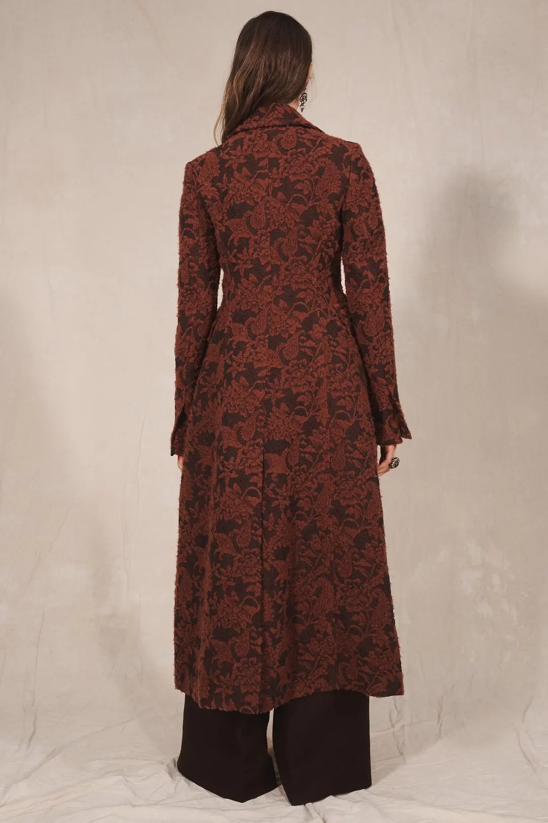 Длинное жаккардовое пальто из смесовой шерсти Limited Edition, Zara