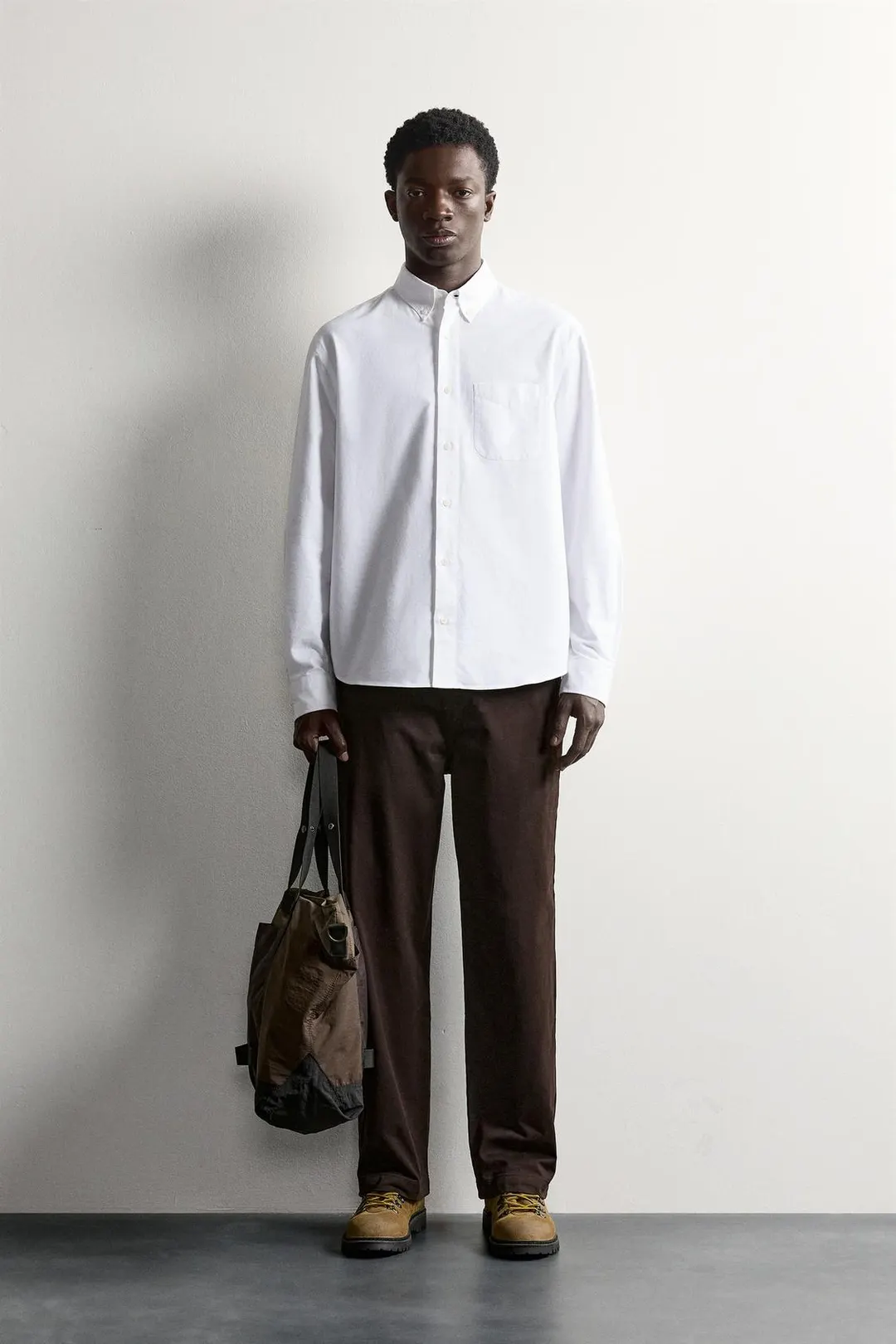 Рубашка фактурная оксфорд классического кроя, Zara