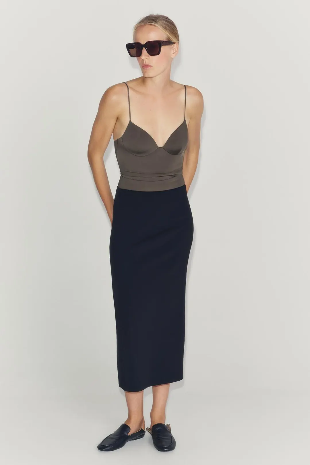 Топ-бюстье из смесового полиамида, Zara