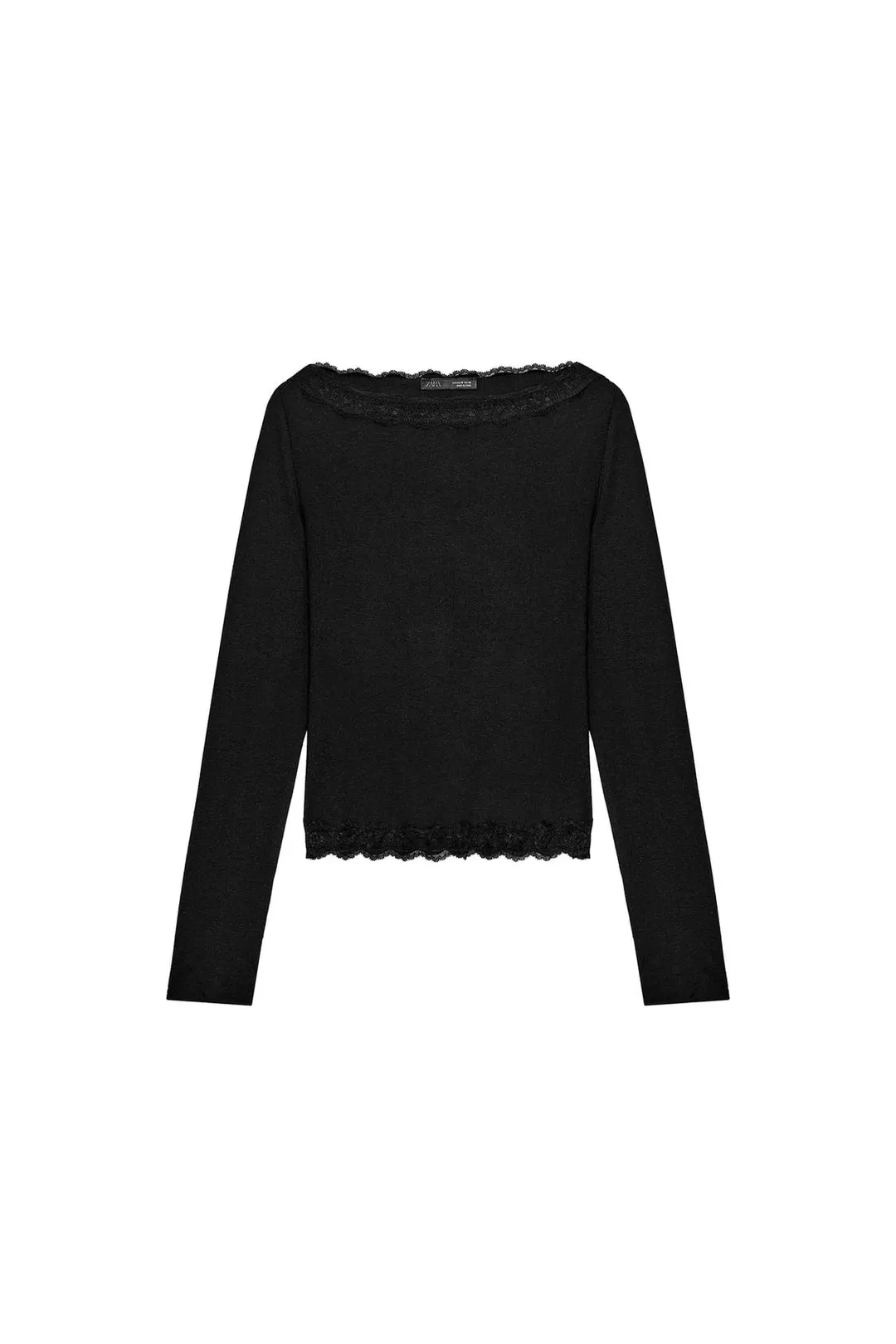 Топ кружевной с вырезом лодочкой, Zara