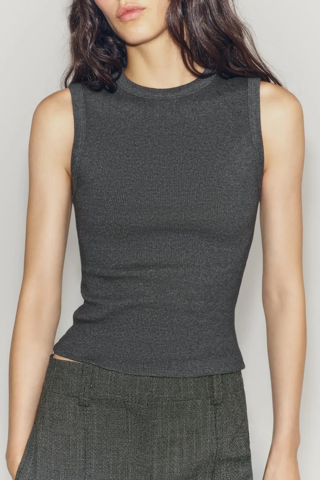 Топ без рукавов в рубчик, Zara