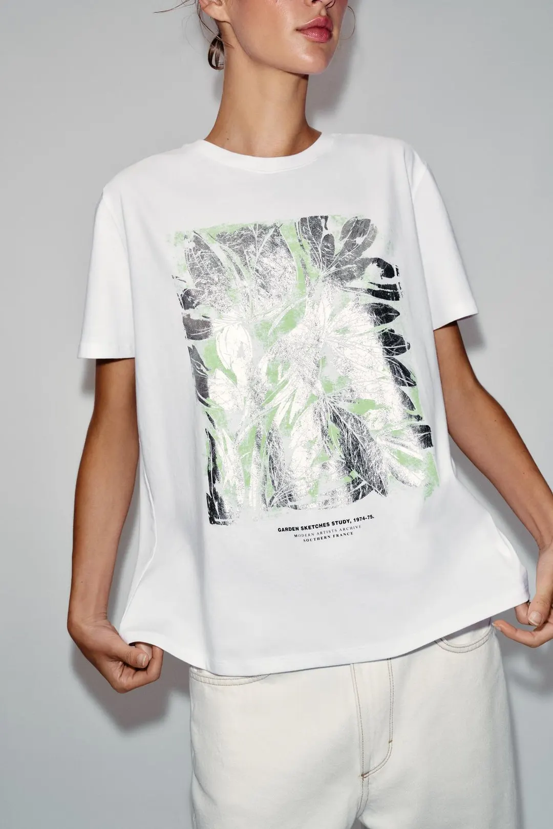 Футболка с короткими рукавами и эффектом металлик, Zara