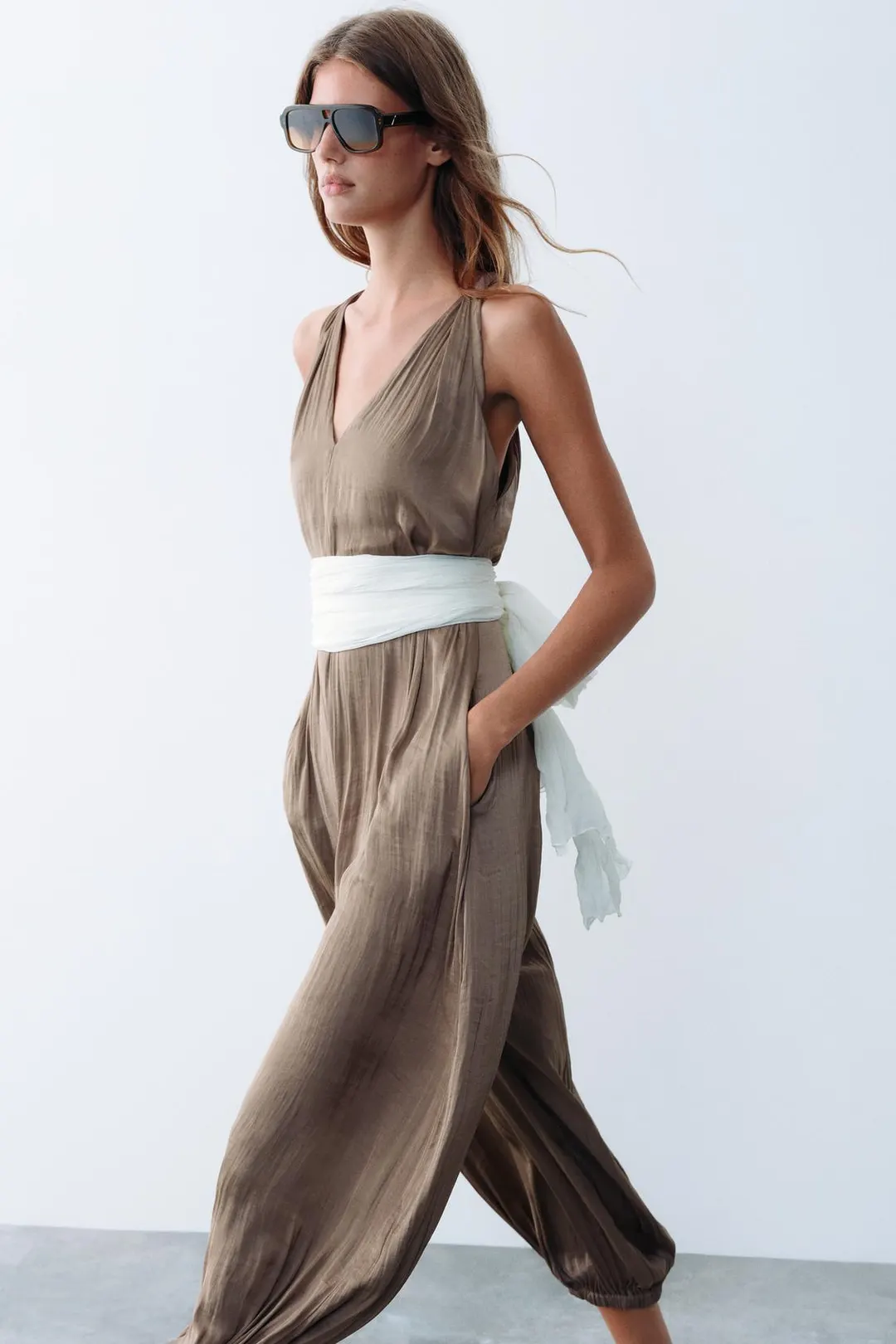 Атласные брюки-саруэл, Zara