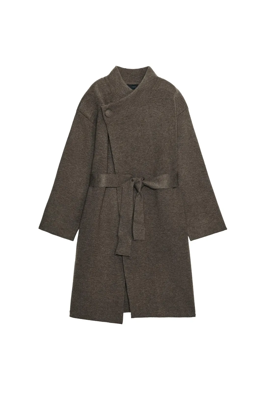 Вязаное пальто с поясом, Zara