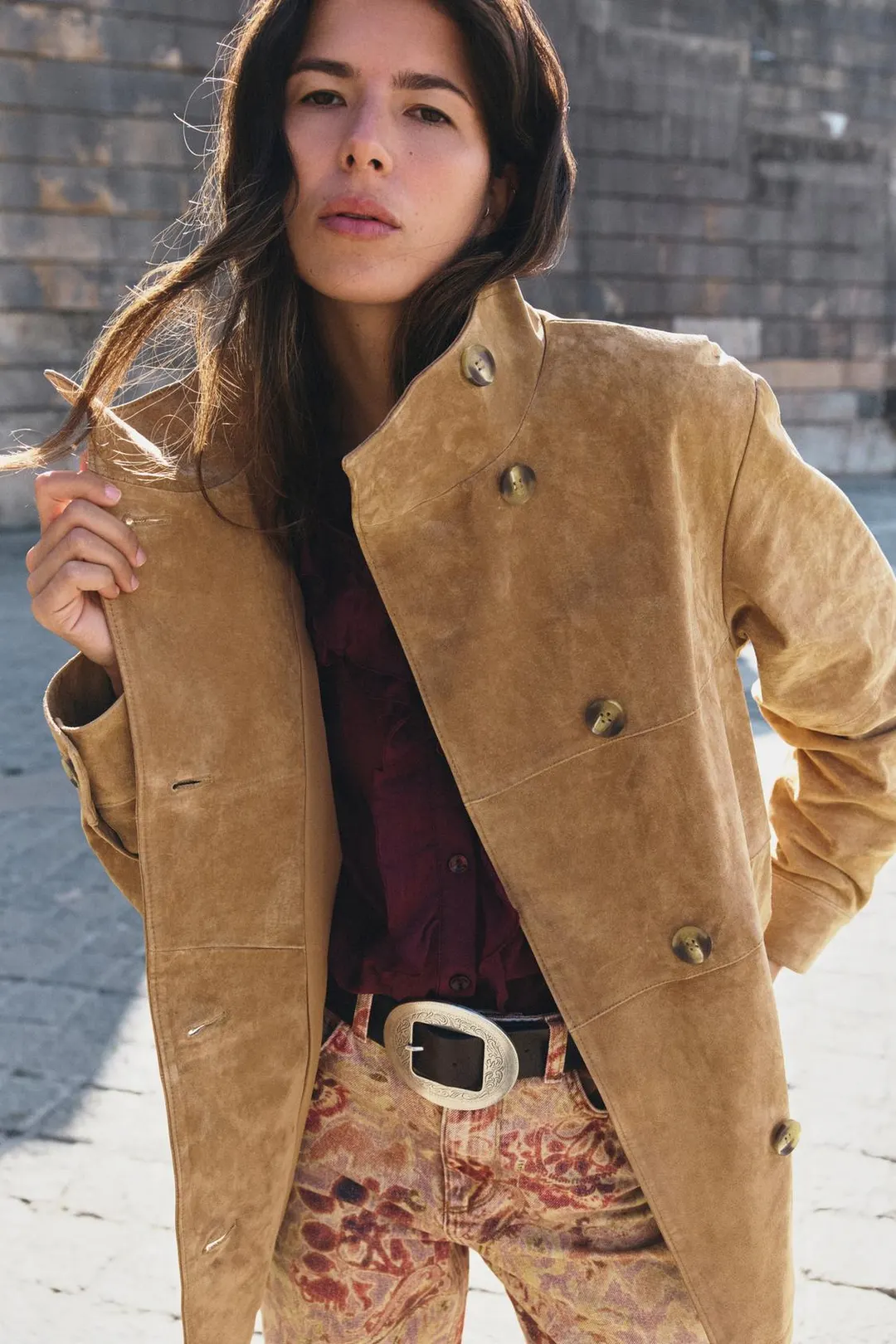 Куртка из 100% кожи с поясом, Zara