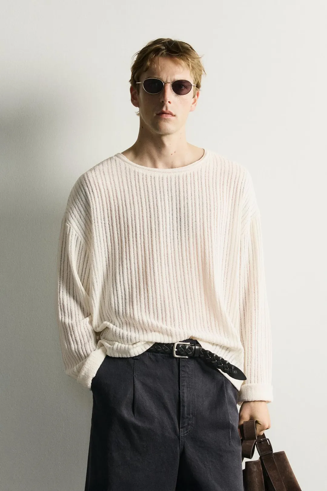 Футболка свободного кроя фактурная, Zara