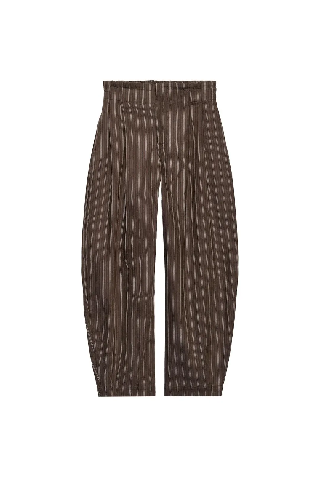 Брюки в полоску силуэта balloon с поясом paperbag, Zara