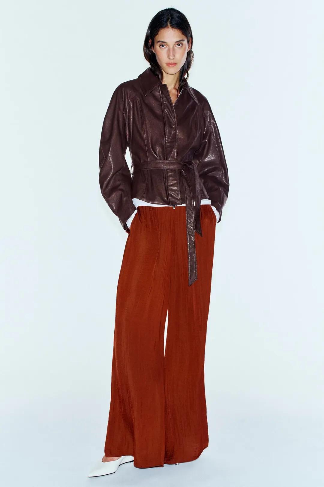Брюки струящегося кроя с широкими штанинами, Zara
