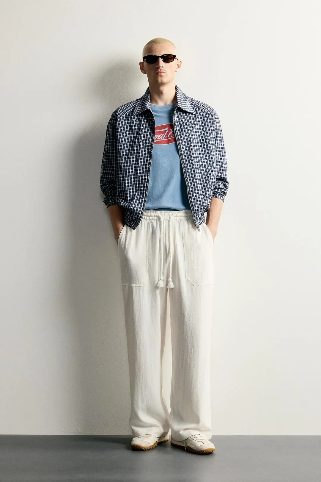 Брюки свободного кроя из вискозы и льна, Zara