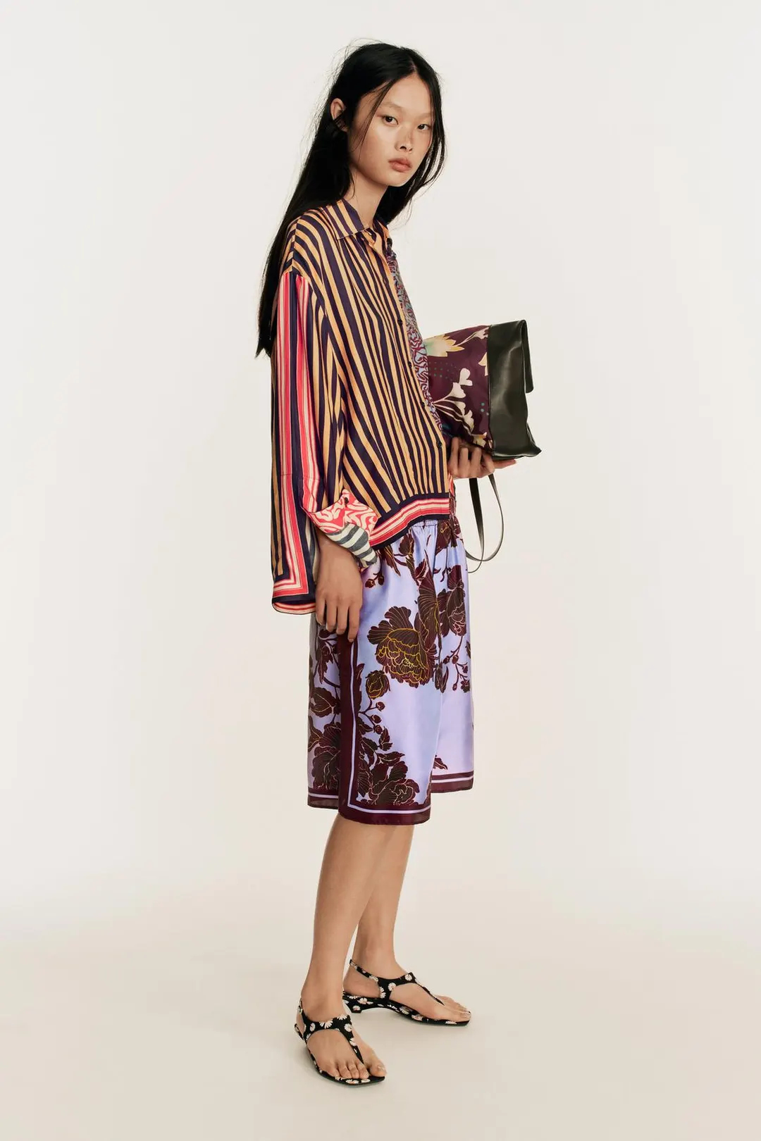 Босоножки с принтом на низком каблуке Limited Edition, Zara