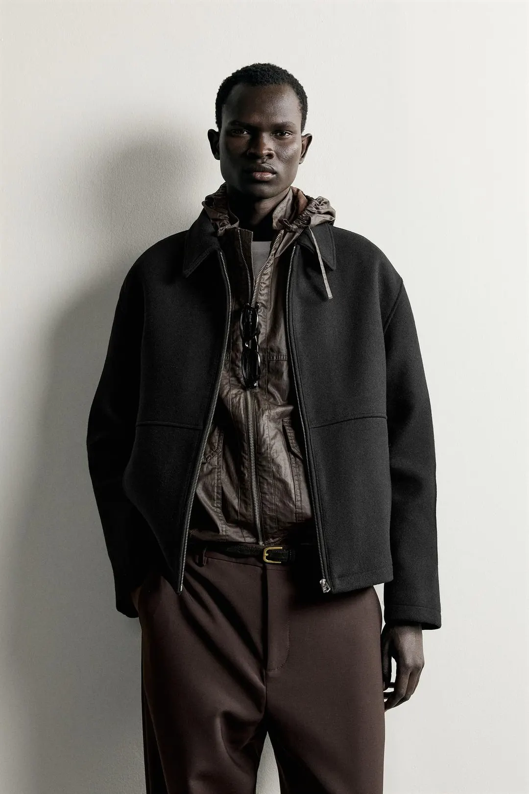 Куртка прямого кроя из смесовой шерсти, Zara